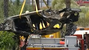 Aftermath of car crash which killed Jose Antonio Reyes