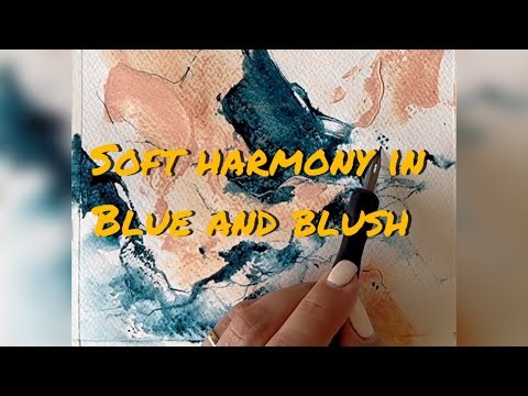 Abstract Painting Process | Blush & Blue Harmony | Acrylic Art