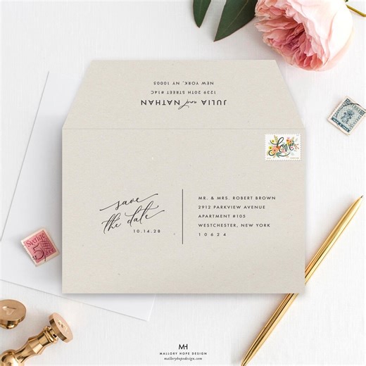 Save the Date Envelope Template: DIY Wedding Calligraphy (digital Download) - Etsy