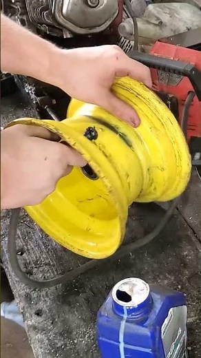 how to install a valve stem in a rim #howto #automobile #smallenginerepair #dieselrepair #mechanic