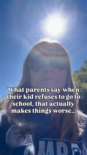 When your child refuses to go to school, it’s so easy to say things like “You’re fine—just go” or “If you don’t go, you’re losing your iPad.” But here’s the truth: those phrases actually make things worse. They dismiss your child’s anxiety and add pressure to a nervous system that’s already in overdrive. Instead, try these quick wins: 💛 Validate before you problem-solve → “It looks like going to school feels hard today.” 💛 Get curious → “What part feels the hardest?” 💛 Co-regulate → Take a fe