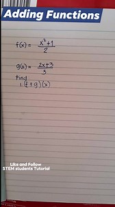 1.7K views · 13 reactions | OPERATION ON FUNCTIONS: ADDITION #reelsfb #reels #math #tutorial | STEM students PH | Facebook