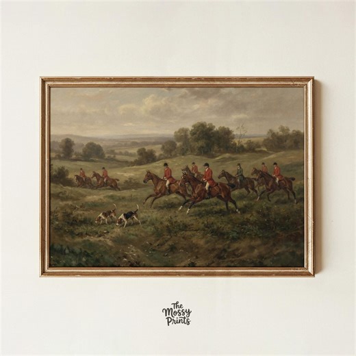 English Hunt Scene Printable, Vintage Fox Hunting Art, Equestrian Landscape, Old Money, Horse and Hounds, Digital Download - Etsy Canada