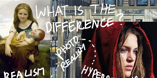 What's the difference between Realism, Photorealism and Hyperrealism?