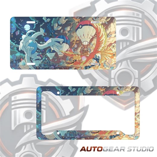 Lugia Ho-oh Anime License Plate Frame Custom Pokemon Car Decor Accessories for JDM Fans Otaku Birthday Gift Men Women Metal Plate - Etsy