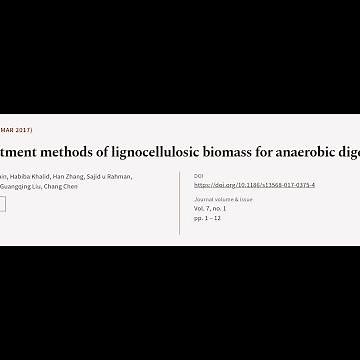 Pretreatment methods of lignocellulosic biomass for anaerobic digestion | RTCL.TV