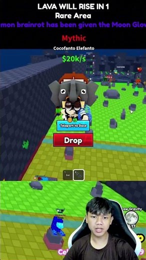 Mau Ambil Brainrot Tapi Lantainya Lava Panas | Roblox Survive Lava For Brainrot #shorts