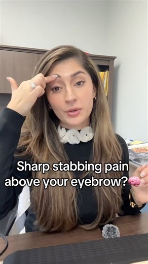 Dr. Mina | Neurologist on Instagram: "Supraorbital neuralgia: a sharp, localized pain right above the eyebrow caused by irritation of the supraorbital nerve. Often mistaken for “just a headache,” but the tenderness over that exact spot is the clue! 🧠 ⚡️ #headache #neurology #medicine #doctor #brainhealth #neurologist #nerve #neuralgia"