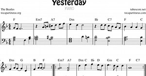 Yesterday de The Beatles partitura de Piano