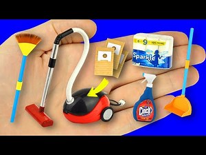 DIY kitchen miniatures for dolls and cardboard dollhouse