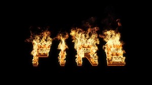 Word fire that is on fire, fire VFX element - 4K Pro Res