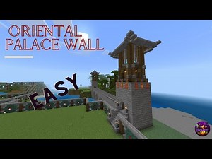 Minecraft Building Tutorial : How to build EASY Japanese/Chinese style wall - Oriental Survival Base
