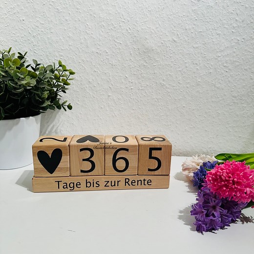 Ruhestand/ Rentencountdown / Rente / Geschenkidee / Urlaub / Würfel Holz / Countdown bis zum Rentenbeginn / Geschenk Rente / - Etsy.de