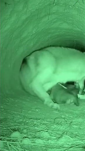 🟢😱 Night Vision SHOCK: Bear Drags Wolf Mother Away While Pups Cry!