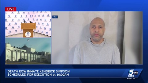 Oklahoma death row inmate Kendrick Simpson scheduled to be executed Thursday