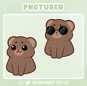 Bear | Pngtuber With 4 Toggles for Twitch & Youtube Streaming | Pngtuber Plus | Cute Animal Vtuber Model - Etsy