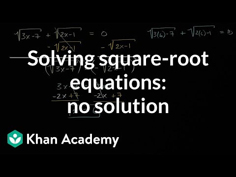 Solving square-root equations: no solution | Mathematics III | High School Math | Khan Academy