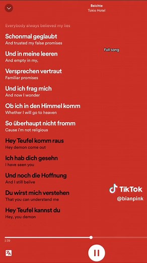 Beichte - Tokio Hotel Speed Song