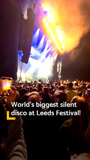 This is what the “world’s biggest silent rave” sounded like at Reading and Leeds Festival this weekend 🤪🎧 Drum & bass DJs Sigma played live at both Reading and Leeds Fest at the same time, with one of them on stage at each festival. In front of a predicted 60,000 fans - all wearing headphones - the duo broke the record for the world’s largest silent disco, and it didn’t disappoint! 🪩 After The Killers finished up at Leeds Festival the speakers might have been turned off, but the party kept on