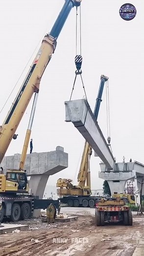 How To Install Concrete Beam Bridge During Construction | Bridge Girder Beam | #concrete #beam #fact