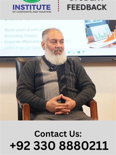 ✨ Learning doesn’t retire — it evolves with purpose. ✨ This powerful feedback comes from Mr. Muhammad Farooq Saleem, a retired professional from OGDCL, who joined the Certified Tax Advisor program at the Institute of Corporate and Taxation (ICT) after retirement — not for earning, but purely for knowledge and clarity. With 32 years of professional service and years of self-managed tax filing, he shared an honest realization: the concepts he learned in just three months at ICT were things he had 