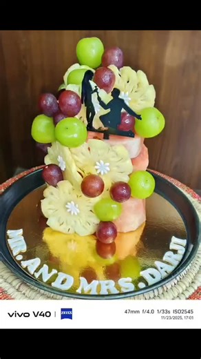 Home Baker on Instagram: "Happiness in a box 🎁..my first fresh fruits cake"