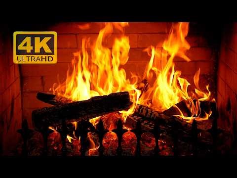 ❤️ Romantic Fireplace 4K (12 HOURS) | Cozy Valentine Fireplace Ambience • Fire Sounds