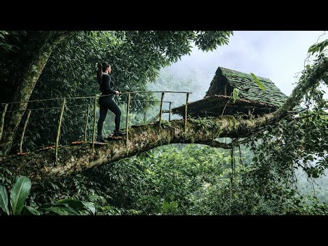 Build a shelter on a fallen tree trunk.survival alone