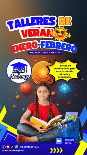 🔥 𝗩𝗘𝗥𝗔𝗡𝗢 𝟮𝟬𝟮𝟲 — ¡𝗗𝗼𝗺𝗶𝗻𝗮 𝗹𝗮𝘀 𝗠𝗮𝘁𝗲𝗺𝗮́𝘁𝗶𝗰𝗮𝘀! ¿Estás listo para brillar en los _*concursos y olimpiadas*_ de matemáticas? Nuestros cursos virtuales están diseñados para: 📘 Reforzar tus bases 🧠 Mejorar tu razonamiento 🏆 Destacarte en competencias 📚 *Programas disponibles:* • Entrenamiento Olímpico Primaria • Entrenamiento Olímpico Secundaria • Ciclo Math ZERO (perfecto para principiantes) 🎁 Aprovecha nuestras promociones especiales de verano. 📲 ¡Inscríbete ahora A