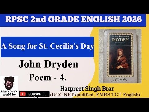 A Song For St. Cecilia's Day by John Dryden || RPSC 2nd Grade English 2026 | by Harpreet Brar G Help
