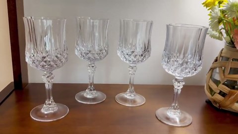 Cristal D’arques Longchamp Crystal Wine Glasses| Set of 4 | Vintage French Crystal | Iconic 1977 Pattern |clear Cut Stemware - Etsy
