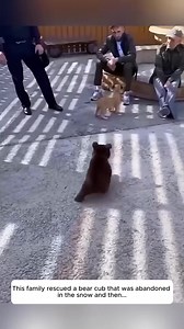 This family rescued a bear cub that was abandoned in the snow and then. @everyone join us National Geographic Lovers | Awesome World