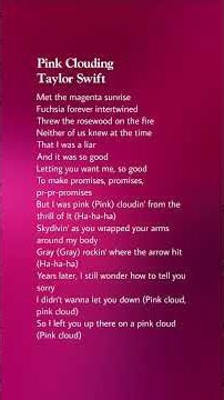 Taylor Swift - Pink Clouding #lyrics #taylorswift #pinkclouding #swifties