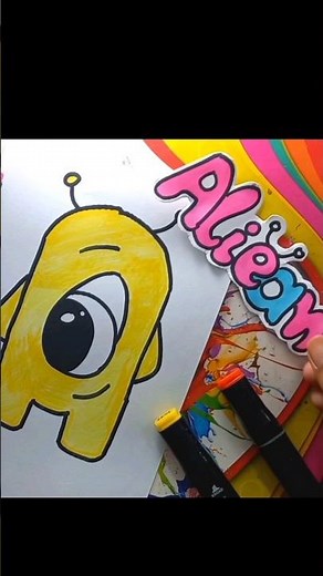 HoW TO DraW sPace Alien Easy with Number 16