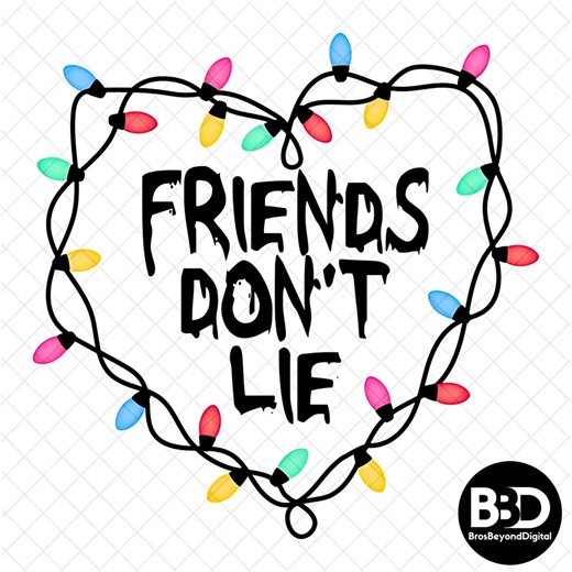 Stranger Things SVG PNG / Friends Don't Lie Bombilla Corazón Clipart / Arte de pared inspirado en el revés Impresión digital Archivo de descarga para Cricut - Etsy México