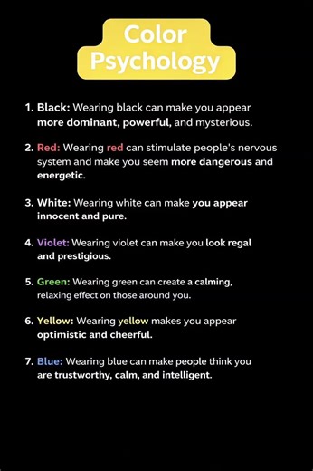 Color Psychology: What Your Outfit Says About You #colors #quotes #mindset #psychologyfacts