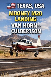 8.8K views · 246 reactions | A smooth and controlled landing with the Mooney M20 at Van Horn–Culbertson Airport, deep in West Texas  Desert terrain, open skies, and real pilot decision-making from approach to touchdown ✈️ Would you like to fly into airports like this?  Follow for more real landings every day #Aviation #MooneyM20 #Texas #Landing #Pilot | Cap Tony Ochoa | Facebook