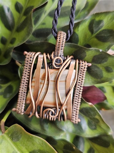 Handmade Jasper Pendant • Copper Wire Wrapped Necklace • Natural Crystal Jewellery • Boho Gemstone Amulet - Etsy