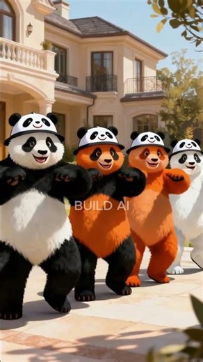 Panda lucu berjoged bersama #panda #aishorts #cute #aivideo #celebration #viralvideos