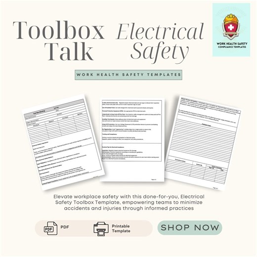 Electrical Safety Toolbox Talk Template | Workplace Compliance (PDF) - Etsy