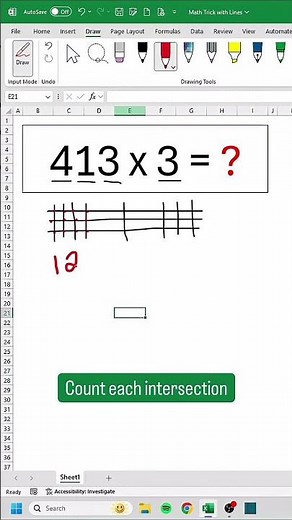 Math Trick with Lines‼️ #cheatsheets #excel #maths