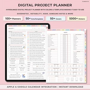 Digital Productivity Planner, Project Planner, Goodnotes Ipad, Project Tracker, Project Management, Work Schedule, Business, Student Project - Etsy