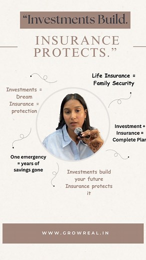 "Your goals deserve both—Investments Insurance."#InsureToday #InsuranceMatters #HealthInsurance #LifeInsurance #TermInsurance#FinanceTips #InvestSmart #GrowYourWealth #MoneyManagement #FinancialPlanning#growreal | Growreal