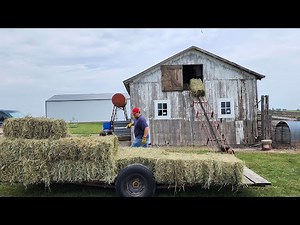 Unloading Square Bale Into a Hay Loft