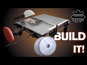 DIY Mini 12v TABLE SAW. Homemade from PVC Pipe and 3D printer. HOW-TO self-build tutorial (No Voice)