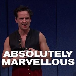 🔥 HOT PRIEST ALERT ⚠️📣 Watch Andrew Scott 'shine' (Independent) and ‘dazzle’ (Guardian) in the provocative comedy Present Laughter. In cinemas from 28 November. | National Theatre Live