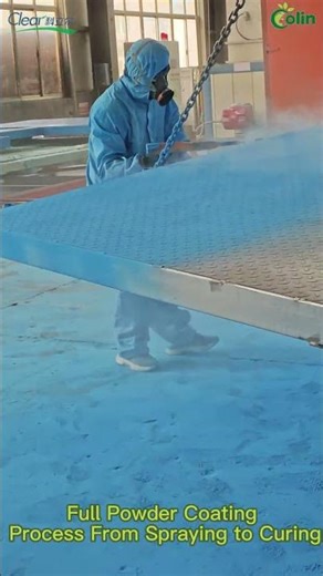 Complete powder coating workflow: spraying→processing→curing oven#powdercoatings #spraypainting