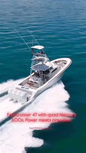 Frontrunner 47 with quad Mercury 600s. Power meets precision. @frontrunnerboats | Sportfishingboatshq