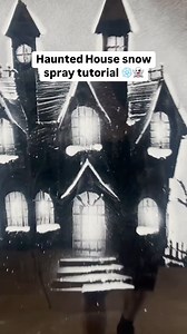 How to make a Haunted House out of Snow Spray! ❄️ Follow this tutorial to learn how to spray a haunted house, an excellent idea for a halloween decoration! (@snowwindows) #snowspray #halloweendecorations #halloween #artist #snowsprayart #arttutorial | Snow Windows