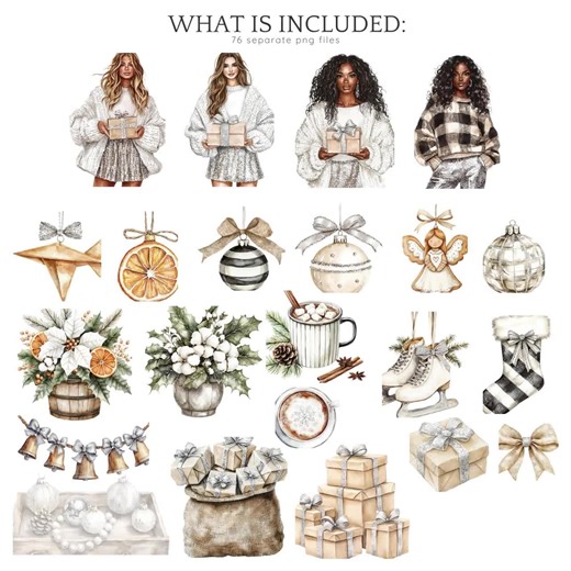 Watercolor Rustic Christmas Clipart Bundle, Christmas Ornaments Clipart, Cozy Christmas PNG, Festive Boho Christmas, Christmas Tree Clip Art - Etsy